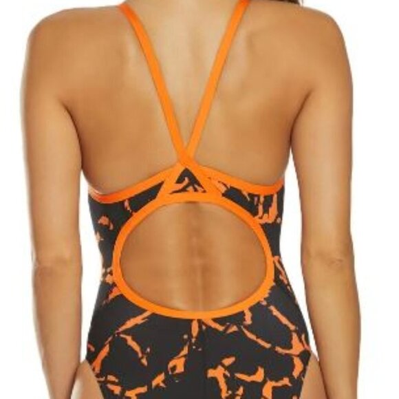 SPEEDO ORANGE FLYBACK RACING CUT PERFORMANCE ENDURANCE  SWIMSUIT SIZE SMALL NWT - Picture 3 of 11